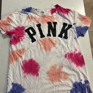 Tie dye Victoria Secret pink T-shirt
